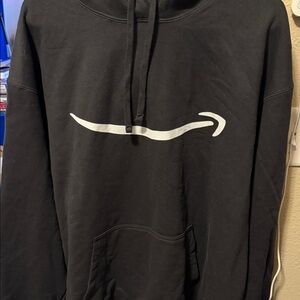 Port and Company Black Hoodie with White Design Amazon DSP 3xl